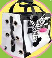pet flys poop bag trendy, trendy poop bag carrier, poopbag carrier, poopbag, poop bag, carrier, attachment, tote attachment, tote accessory, pet, dog, doggy, italian greyhound, zebra, trendy, fashionable